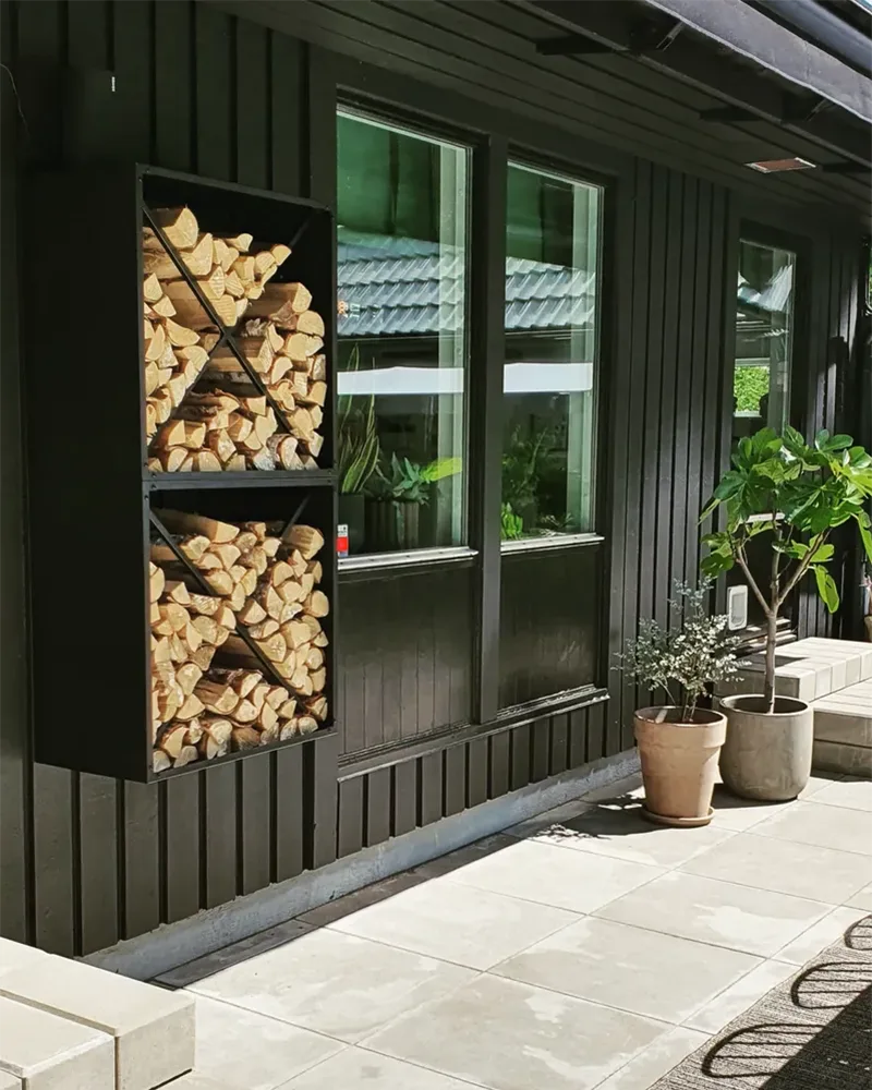 Outdoor Metal Rectangular Log Holder Firewood Rack