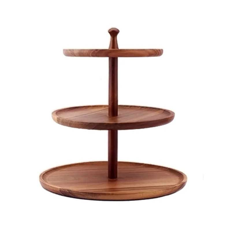 Многоетажна дървена поставка за десерти